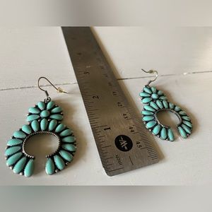 Turquoise squash blossom earrings